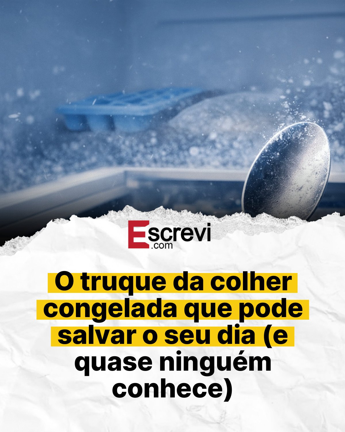 O truque da colher congelada que pode salvar o seu dia (e quase ninguém conhece) card branco