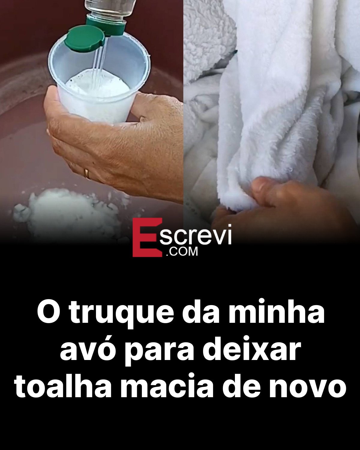 O truque da minha avó para deixar toalha macia de novo card preto