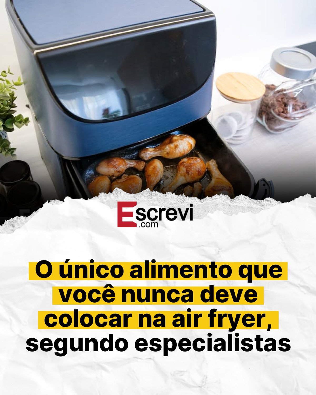 O único alimento que você nunca deve colocar na air fryer, segundo especialistas card branco