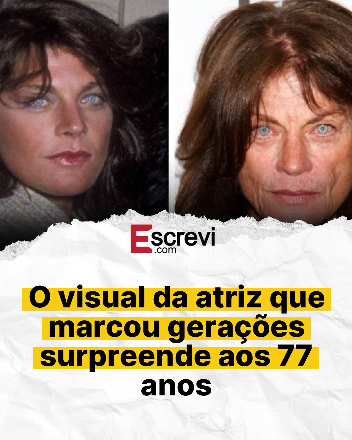 O visual da atriz que marcou gerações surpreende aos 77 anos card branco