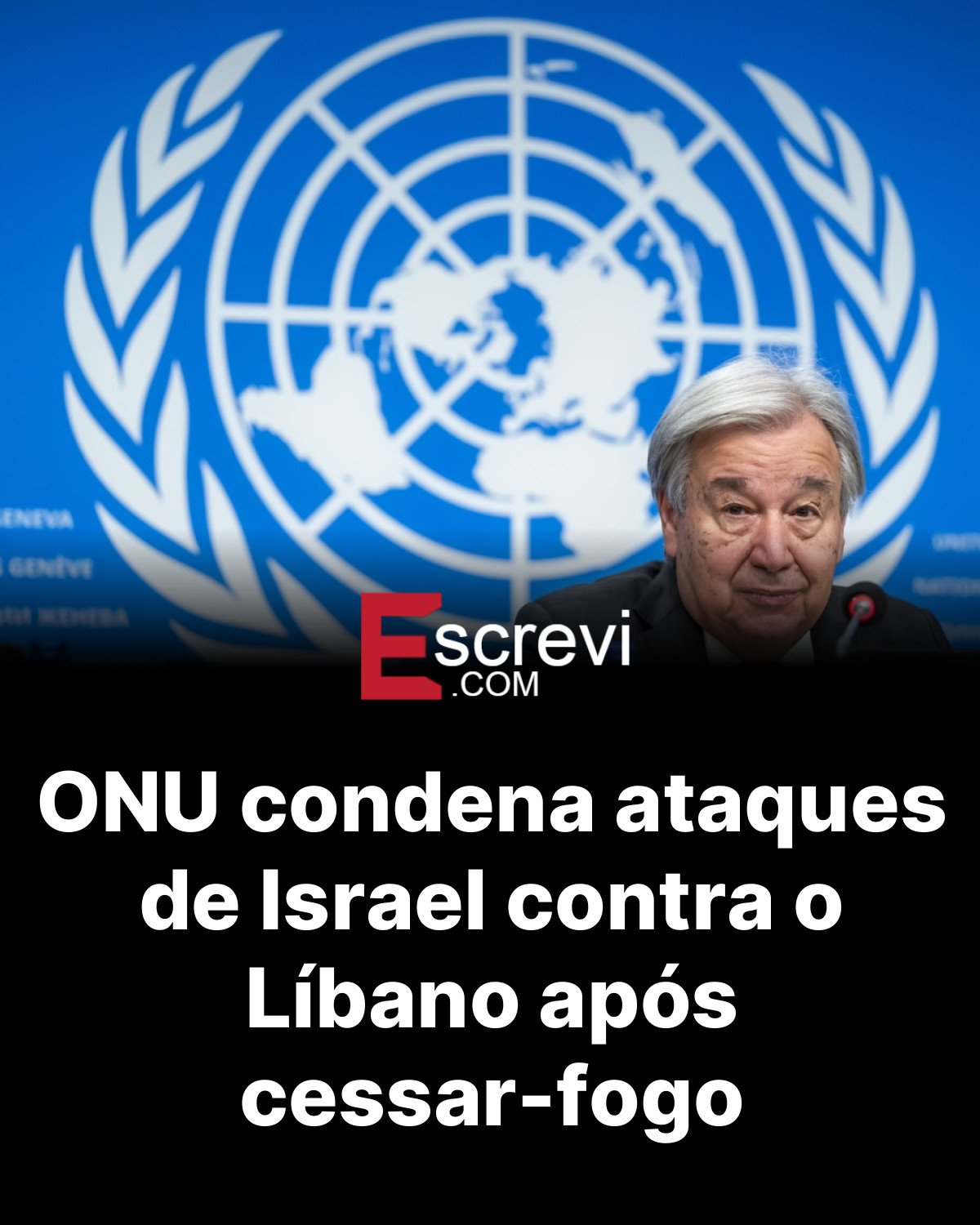 ONU condena ataques de Israel contra o Líbano após cessar-fogo card preto