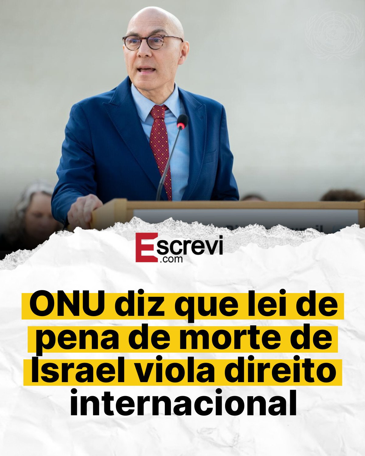 ONU diz que lei de pena de morte de Israel viola direito internacional card branco