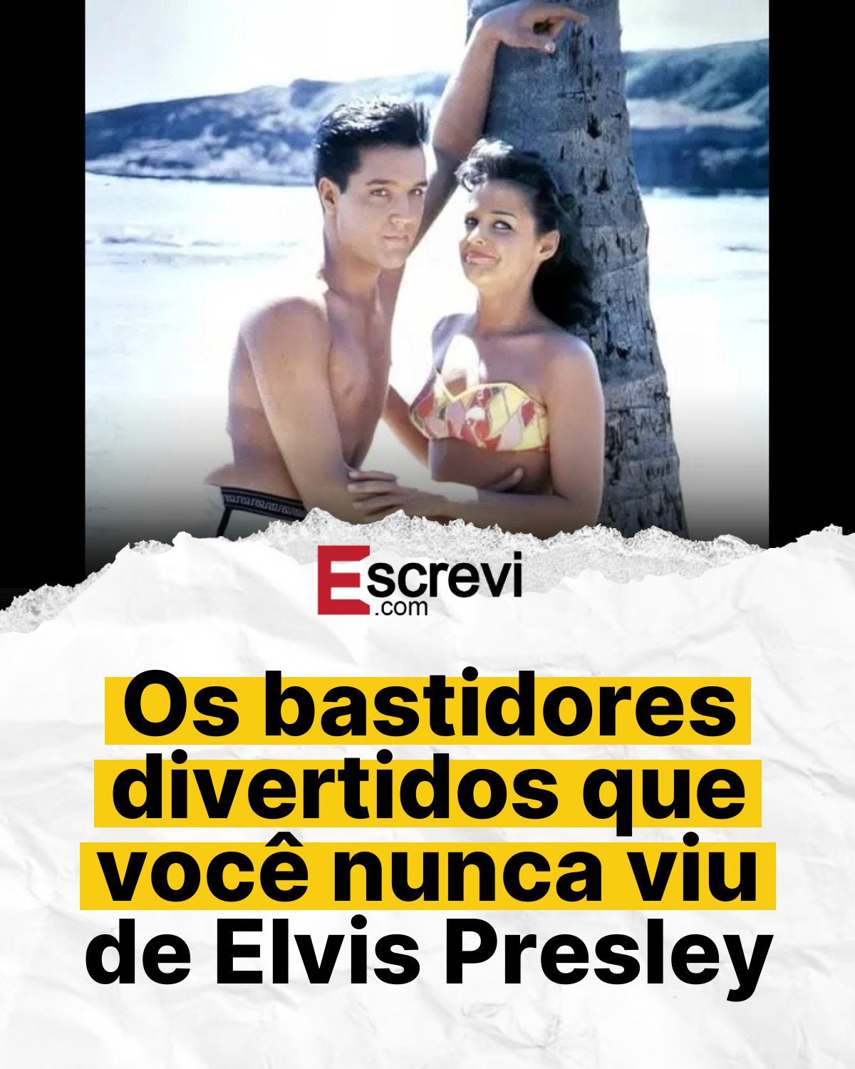 Os bastidores divertidos que você nunca viu de Elvis Presley card branco