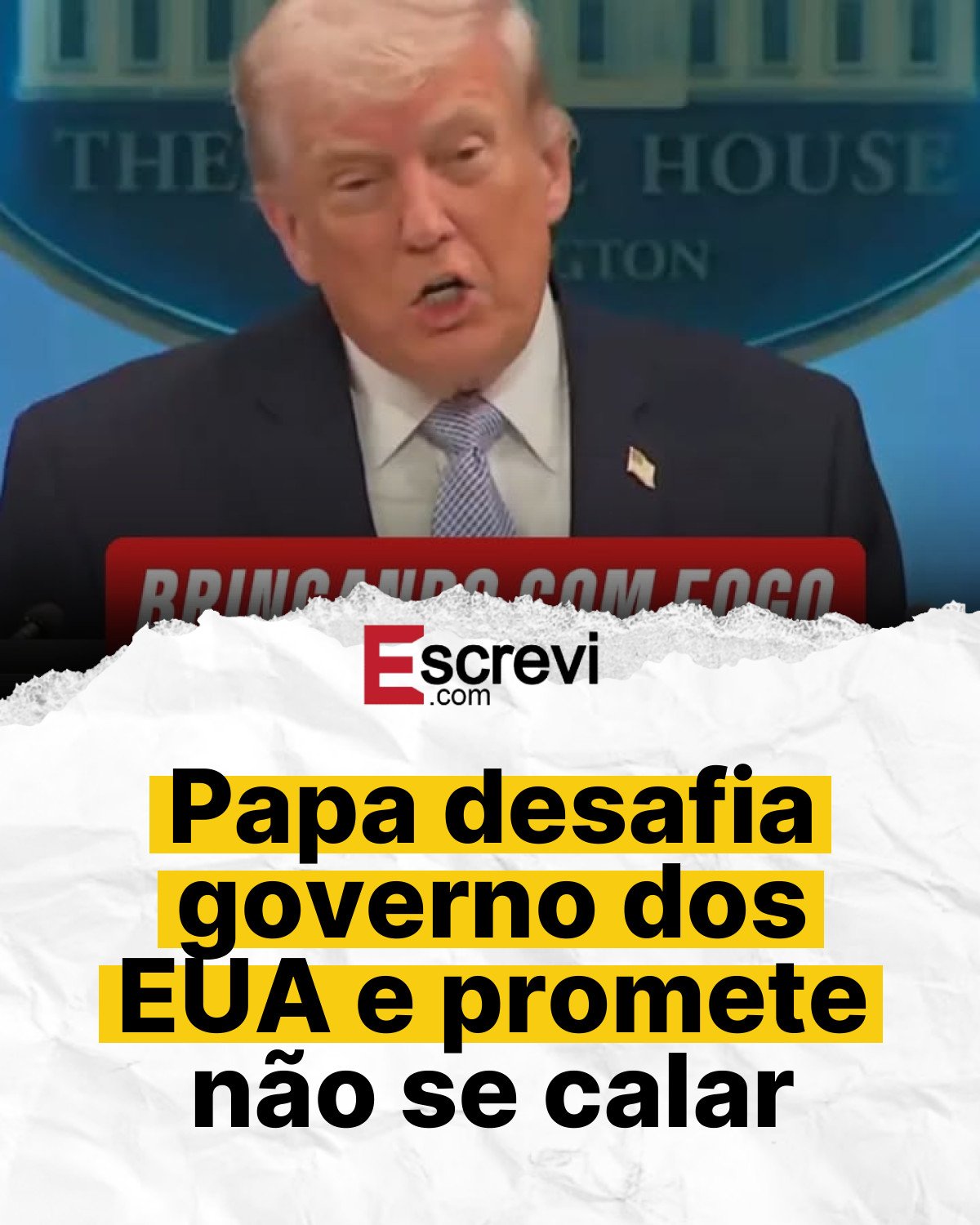 Papa desafia governo dos EUA e promete não se calar card branco