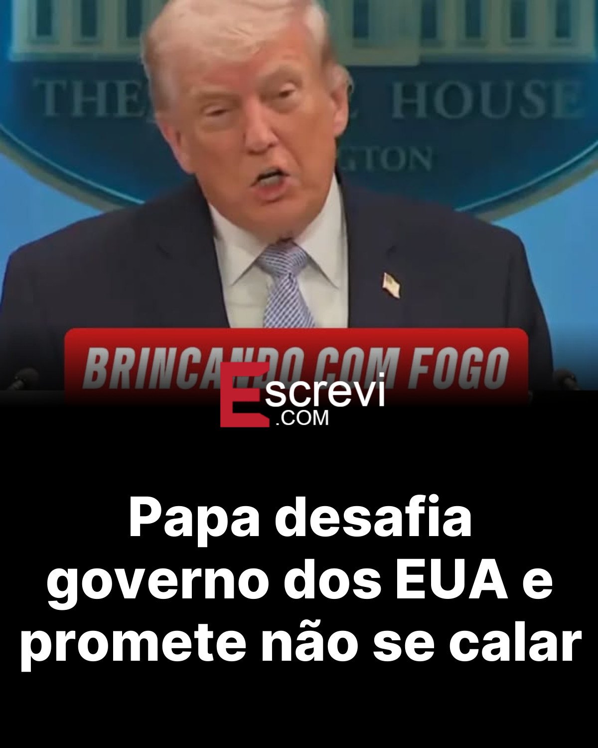 Papa desafia governo dos EUA e promete não se calar card preto