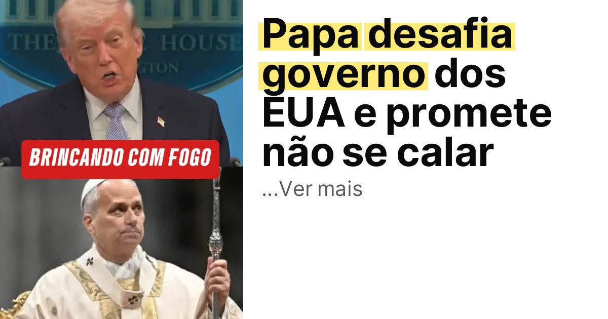 Papa desafia governo dos EUA e promete não se calar imagem principal