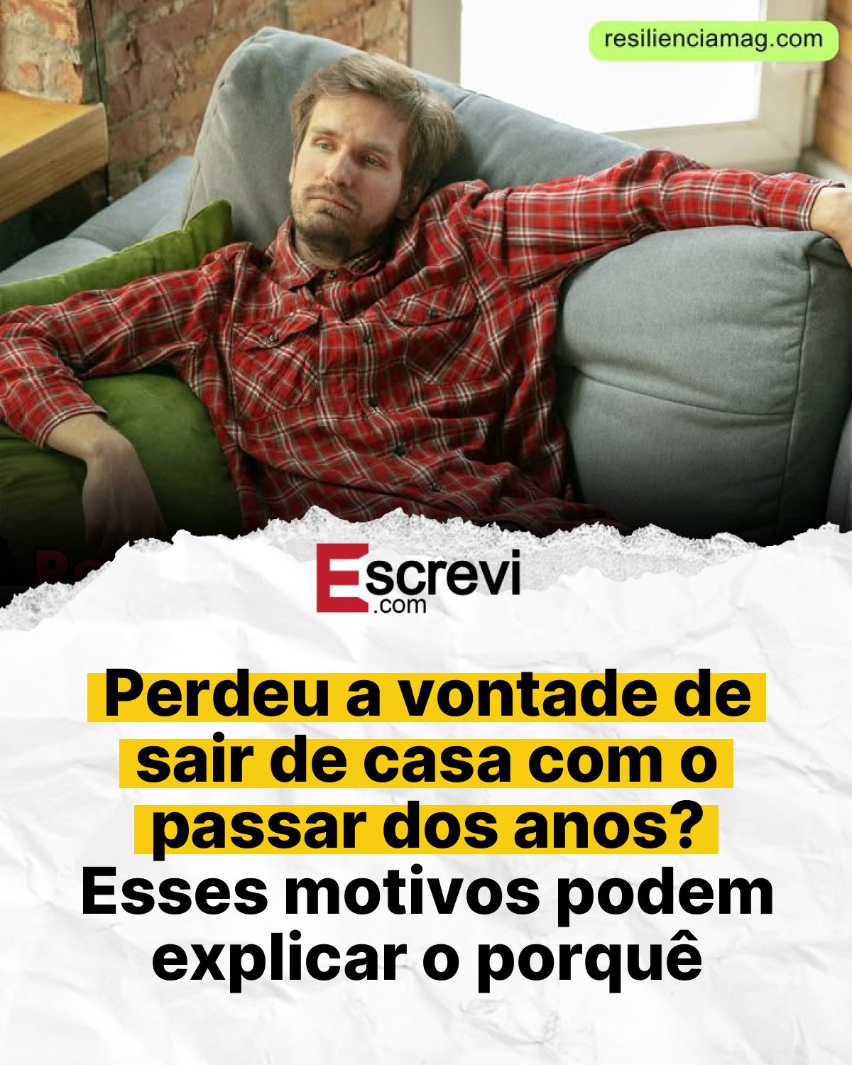 Perdeu a vontade de sair de casa com o passar dos anos? Esses motivos podem explicar o porquê card branco