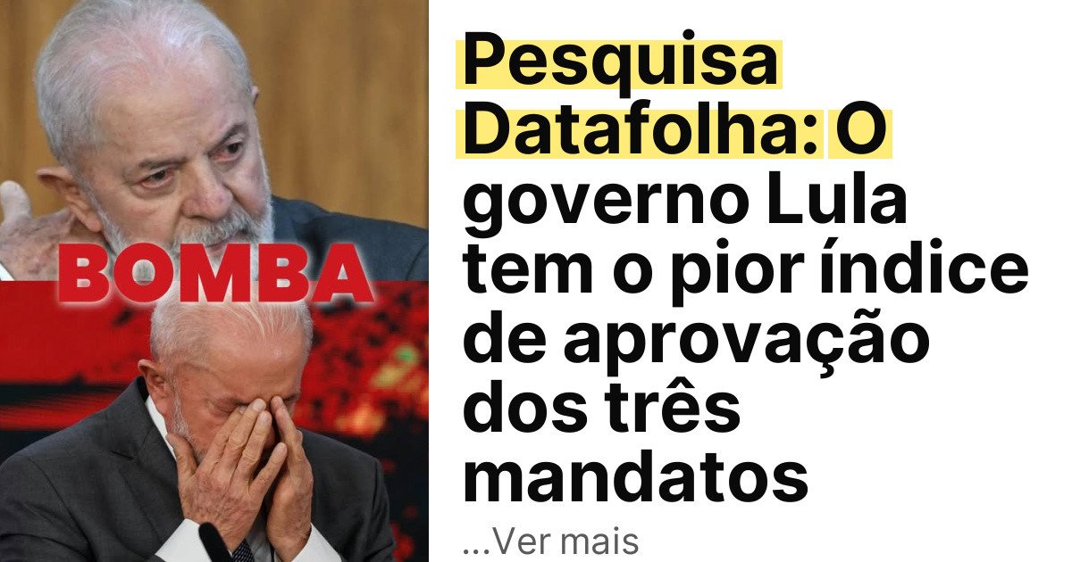 Pesquisa Datafolha: O governo Lula tem o pior índice de aprovação dos três mandatos imagem principal