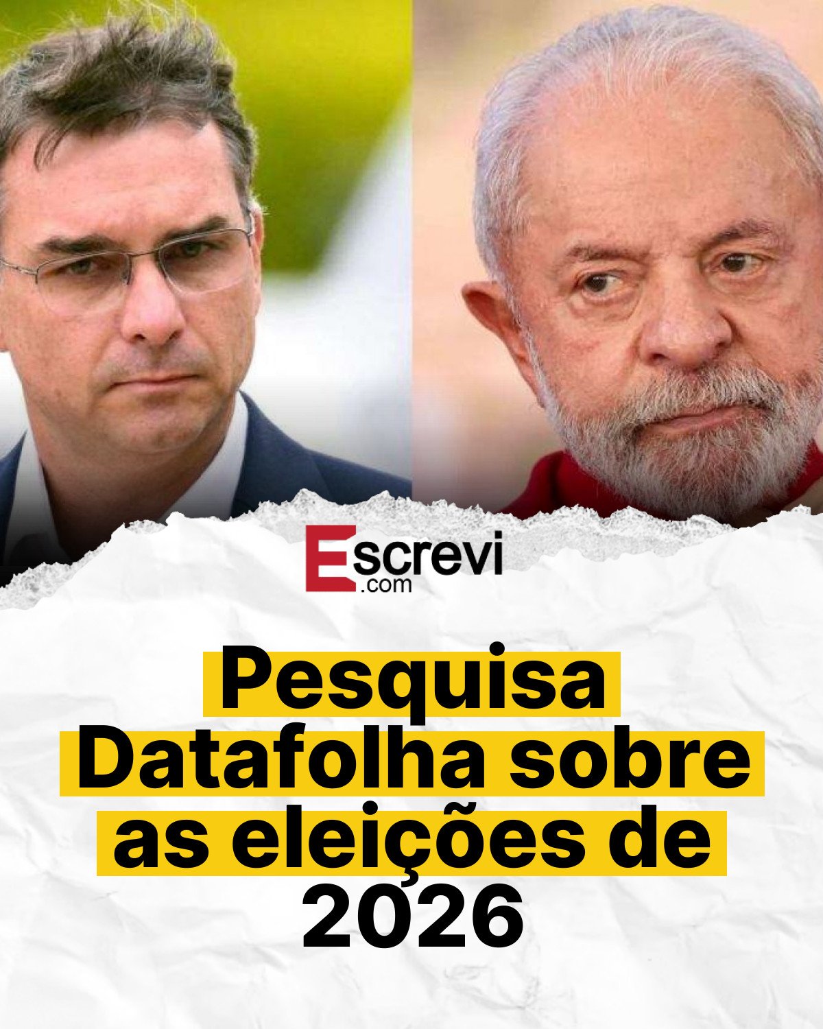 Pesquisa Datafolha sobre as eleições de 2026 card branco