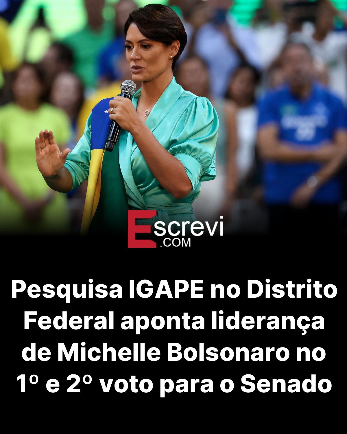 Pesquisa IGAPE no Distrito Federal aponta liderança de Michelle Bolsonaro no 1º e 2º voto para o Senado card preto