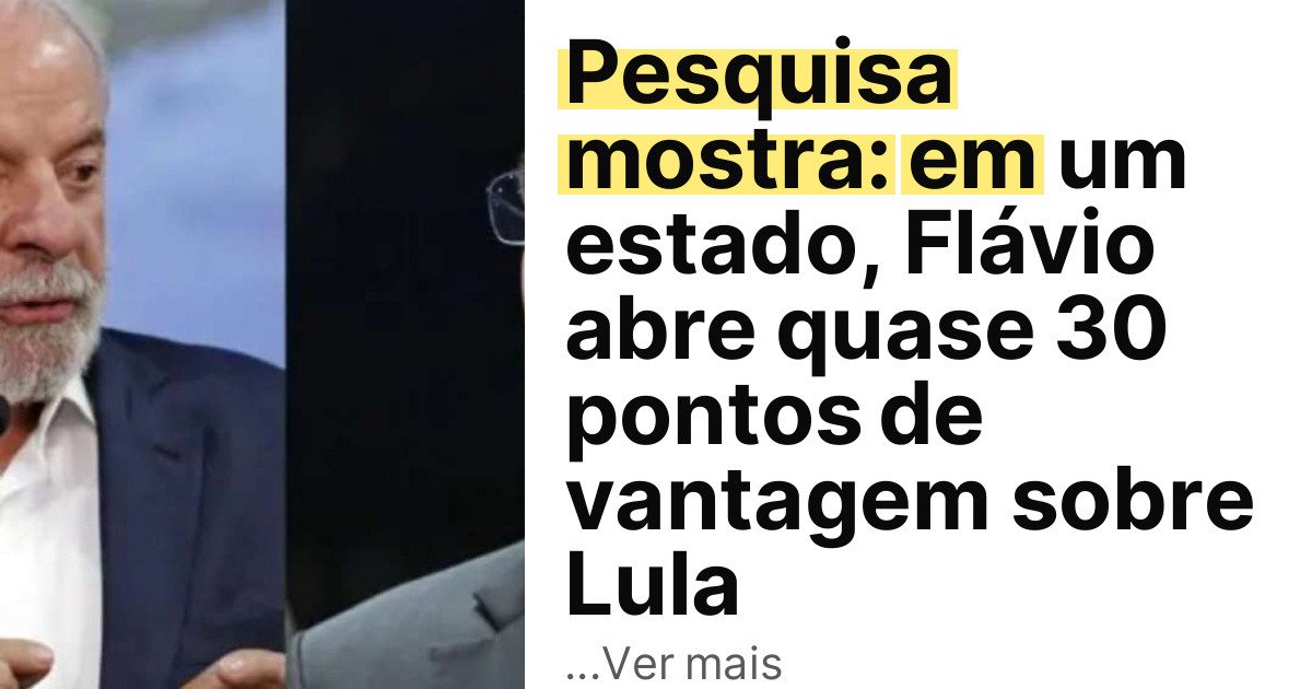 Pesquisa mostra: em um estado, Flávio abre quase 30 pontos de vantagem sobre Lula imagem principal