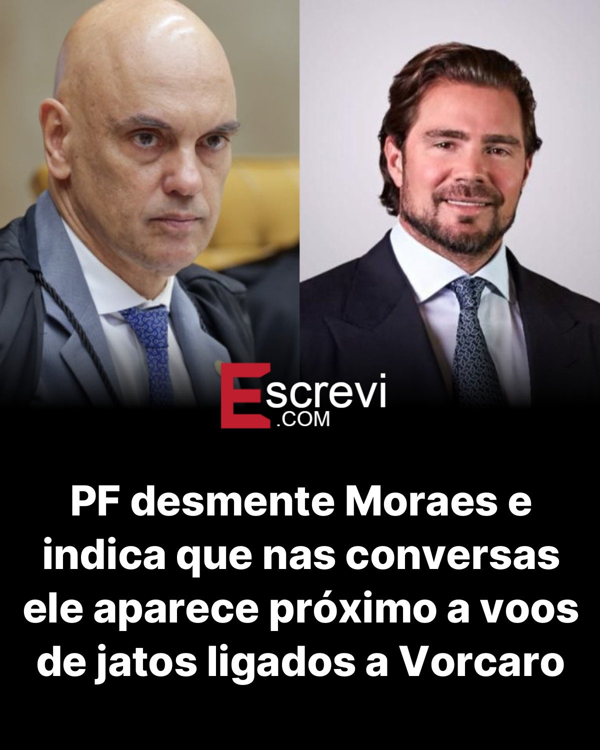 PF desmente Moraes e indica que nas conversas ele aparece próximo a voos de jatos ligados a Vorcaro card preto