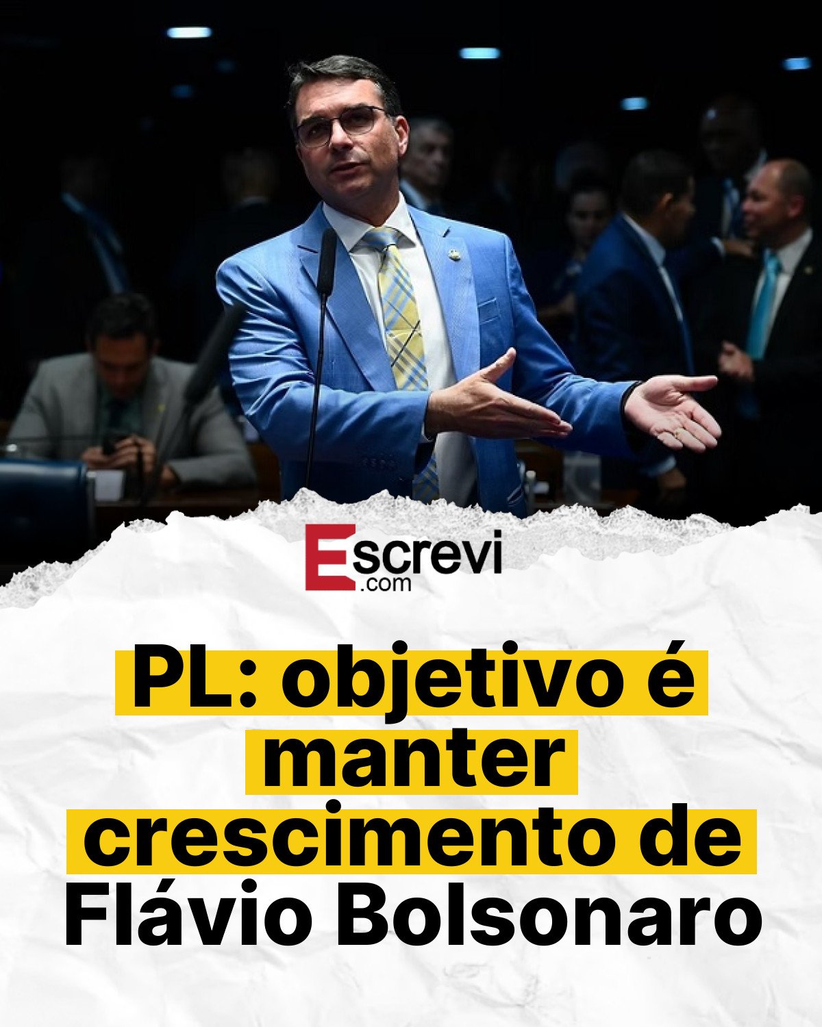 PL: objetivo é manter crescimento de Flávio Bolsonaro card branco