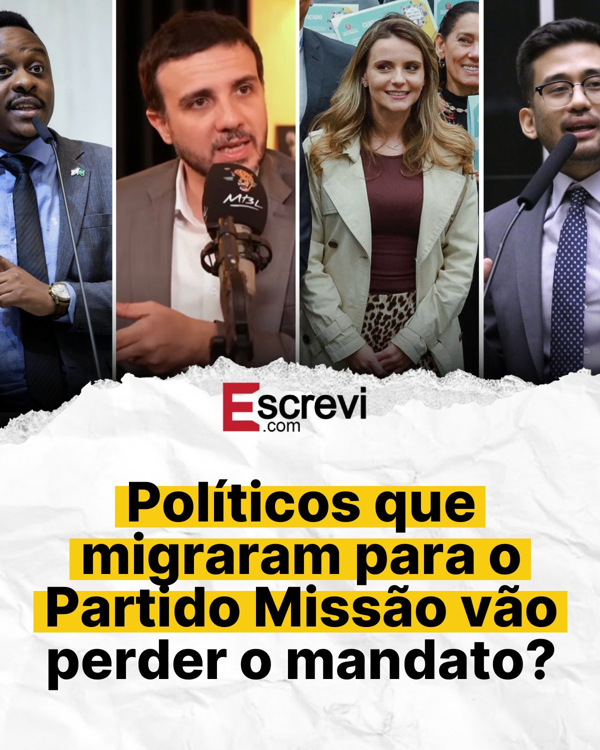 Políticos que migraram para o Partido Missão vão perder o mandato? card branco