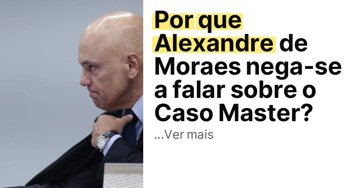 Por que Alexandre de Moraes nega-se a falar sobre o Caso Master? imagem principal