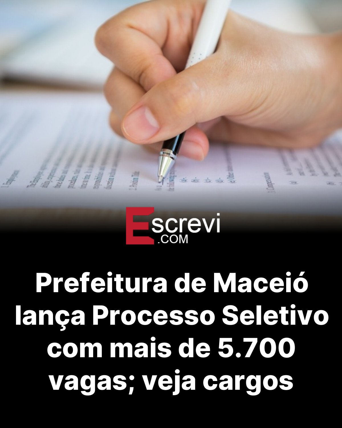 Prefeitura de Maceió lança Processo Seletivo com mais de 5.700 vagas; veja cargos card preto