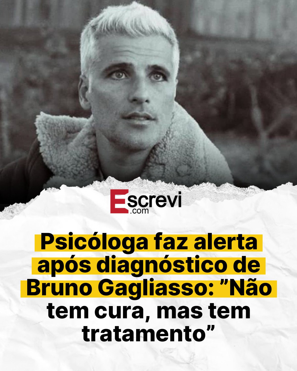 Psicóloga faz alerta após diagnóstico de Bruno Gagliasso: ”Não tem cura, mas tem tratamento” card branco