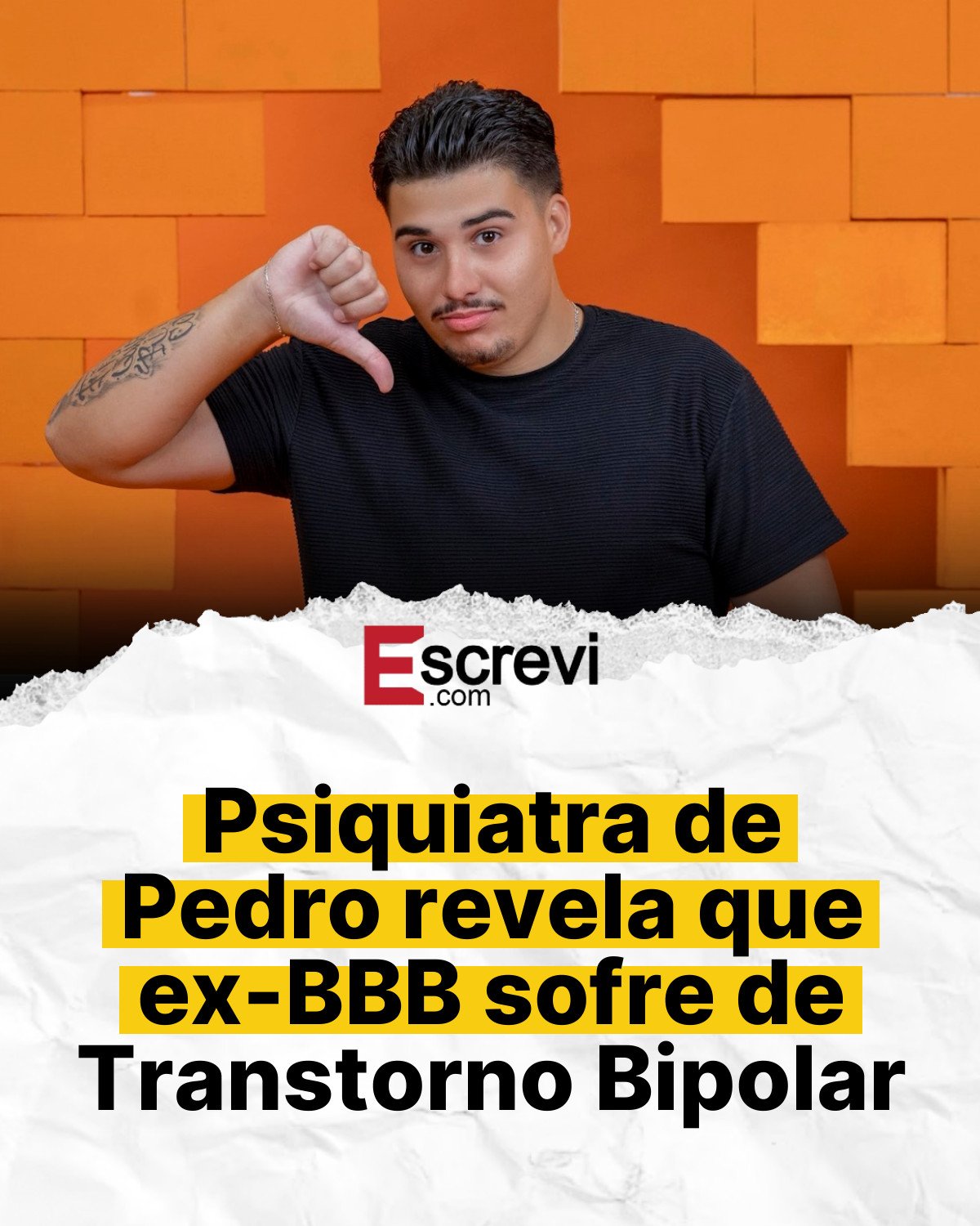 Psiquiatra de Pedro revela que ex-BBB sofre de Transtorno Bipolar card branco