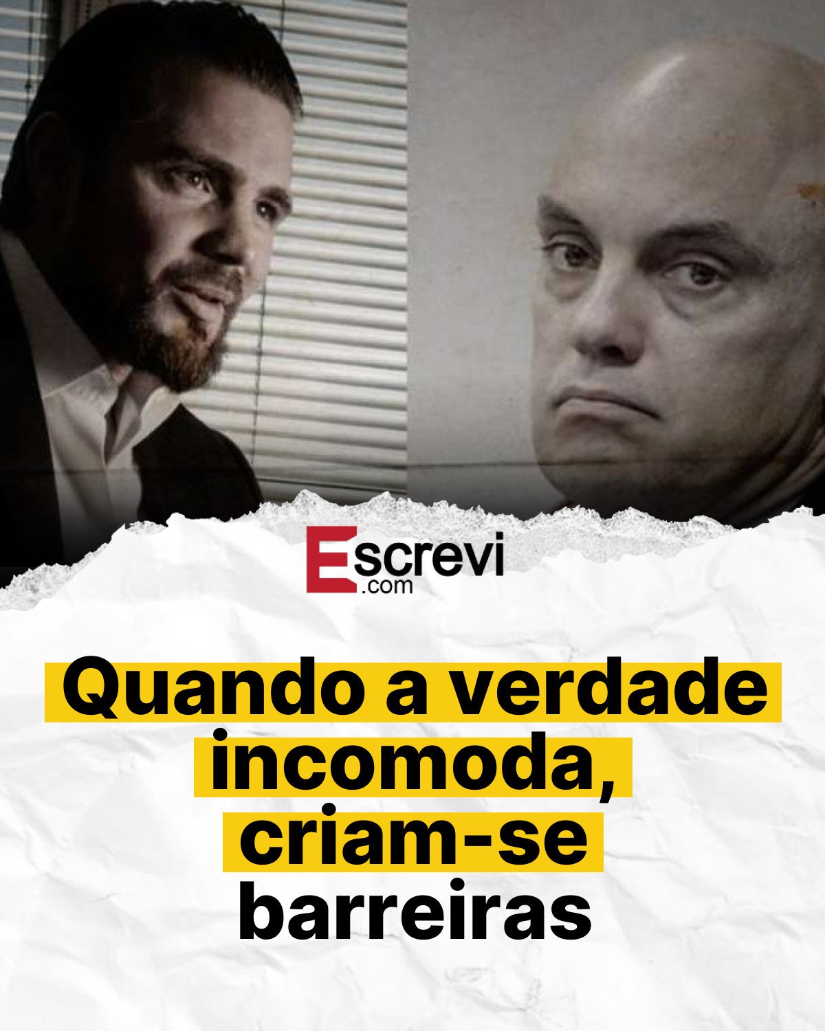 Quando a verdade incomoda, criam-se barreiras card branco