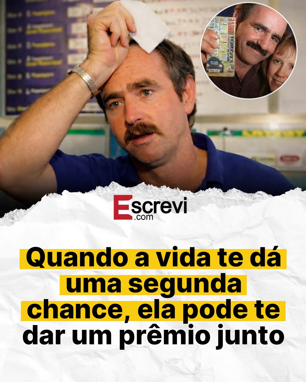 Quando a vida te dá uma segunda chance, ela pode te dar um prêmio junto card branco