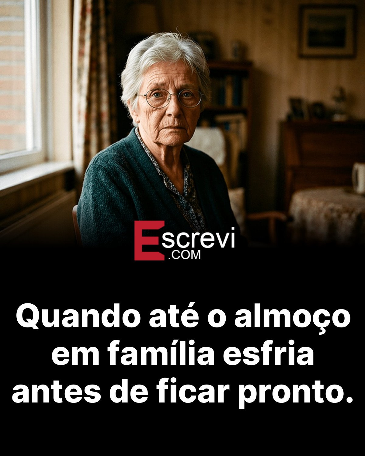 Quando até o almoço em família esfria antes de ficar pronto. card preto