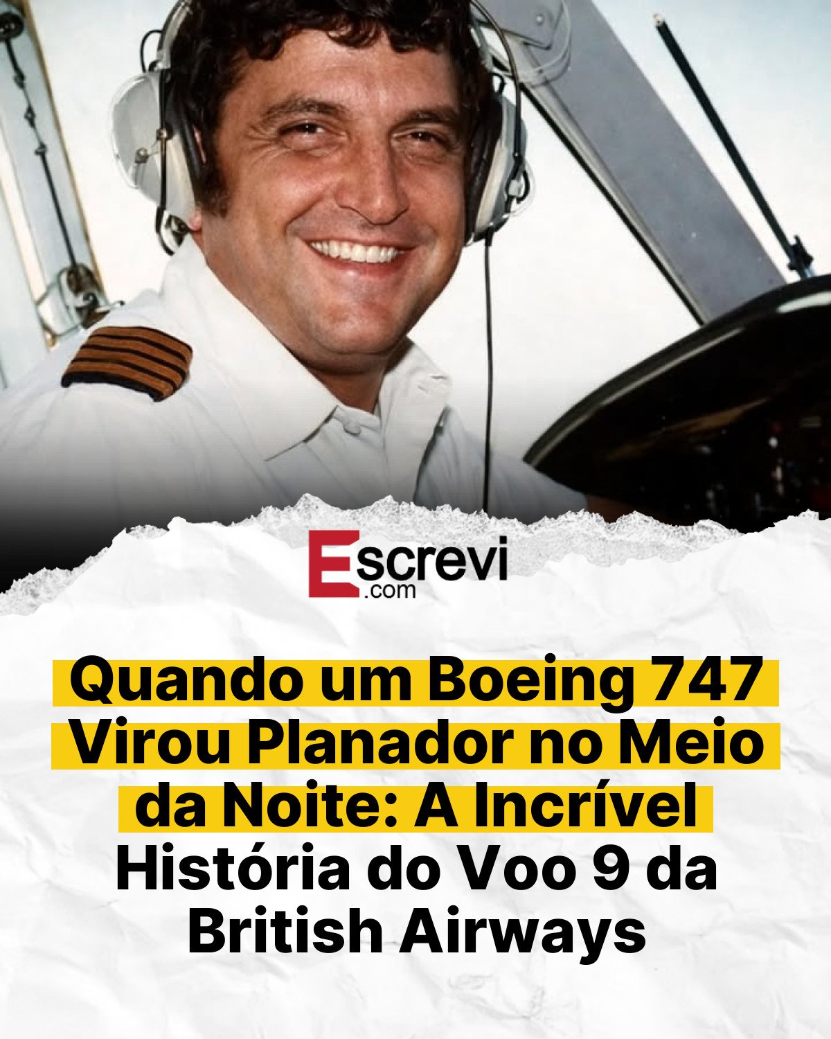 Quando um Boeing 747 Virou Planador no Meio da Noite: A Incrível História do Voo 9 da British Airways card branco