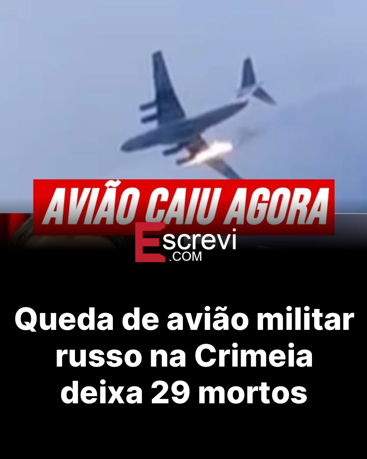 Queda de avião militar russo na Crimeia deixa 29 mortos card preto