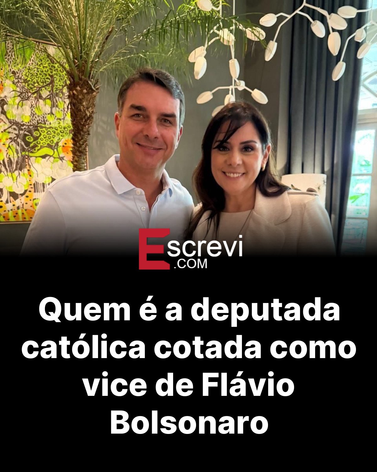 Quem é a deputada católica cotada como vice de Flávio Bolsonaro card preto