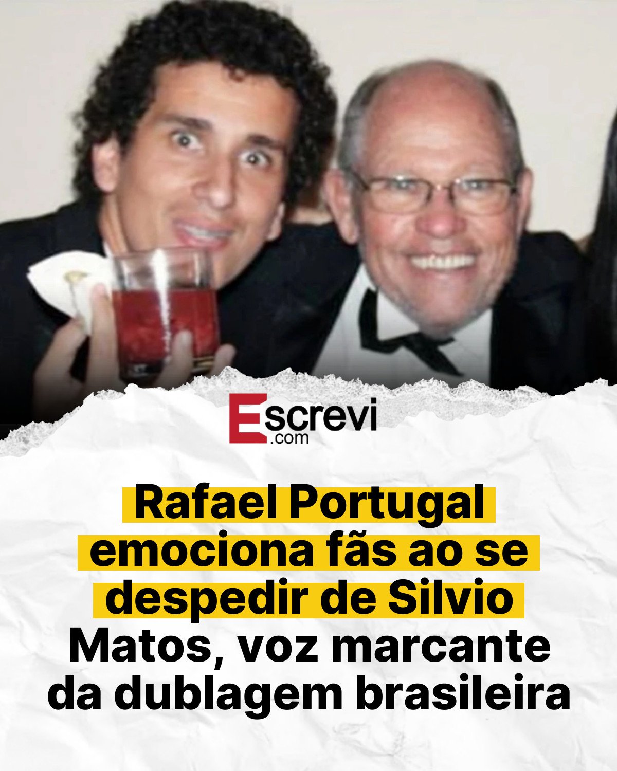 Rafael Portugal emociona fãs ao se despedir de Silvio Matos, voz marcante da dublagem brasileira card branco