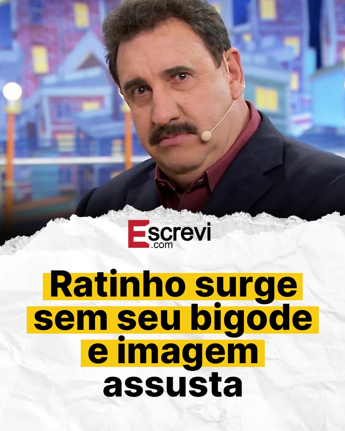 Ratinho surge sem seu bigode e imagem assusta card branco