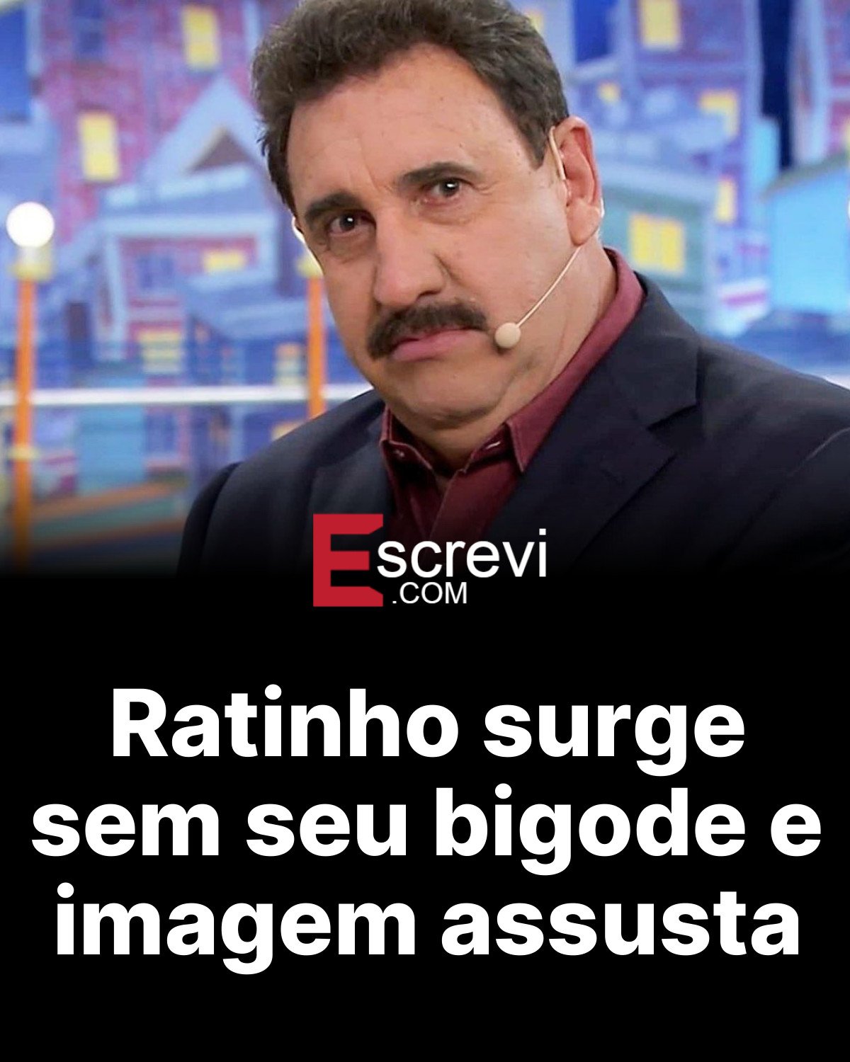 Ratinho surge sem seu bigode e imagem assusta card preto