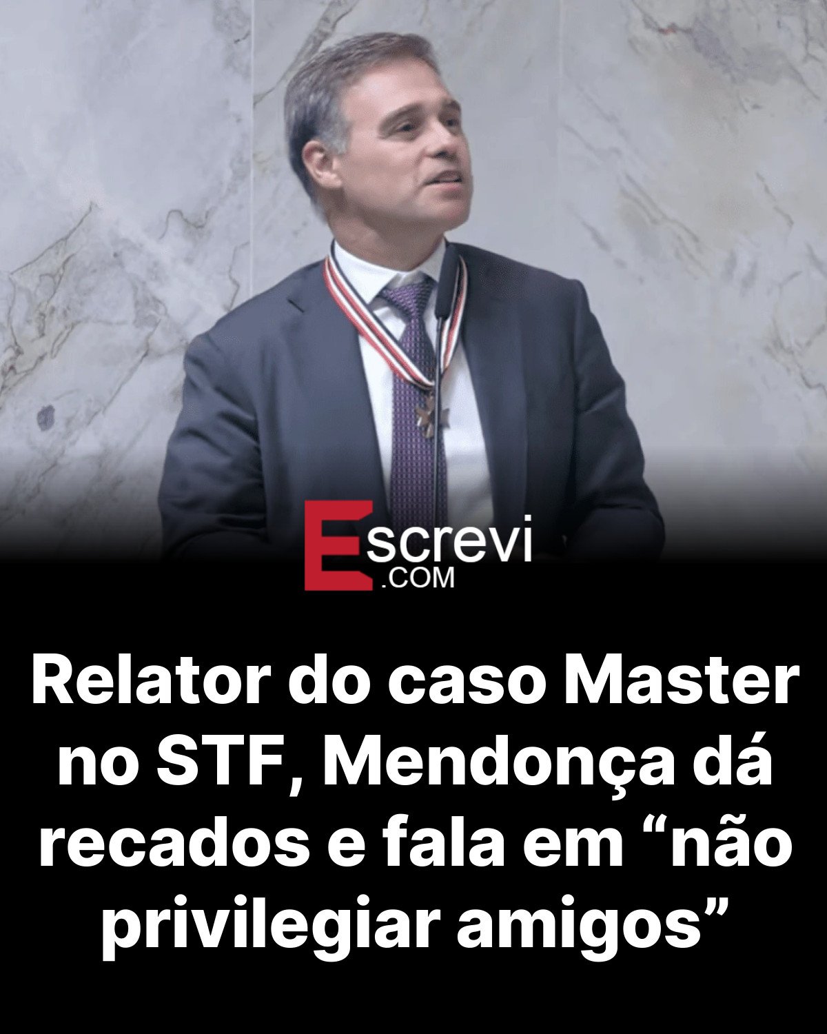 Relator do caso Master no STF, Mendonça dá recados e fala em “não privilegiar amigos” card preto