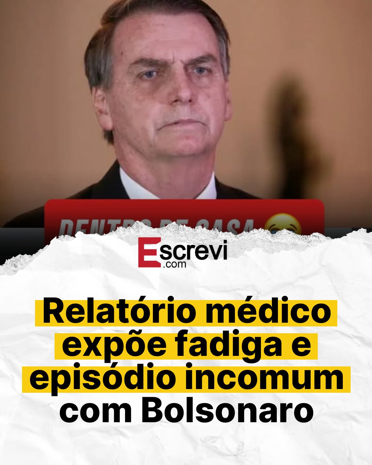 Relatório médico expõe fadiga e episódio incomum com Bolsonaro card branco