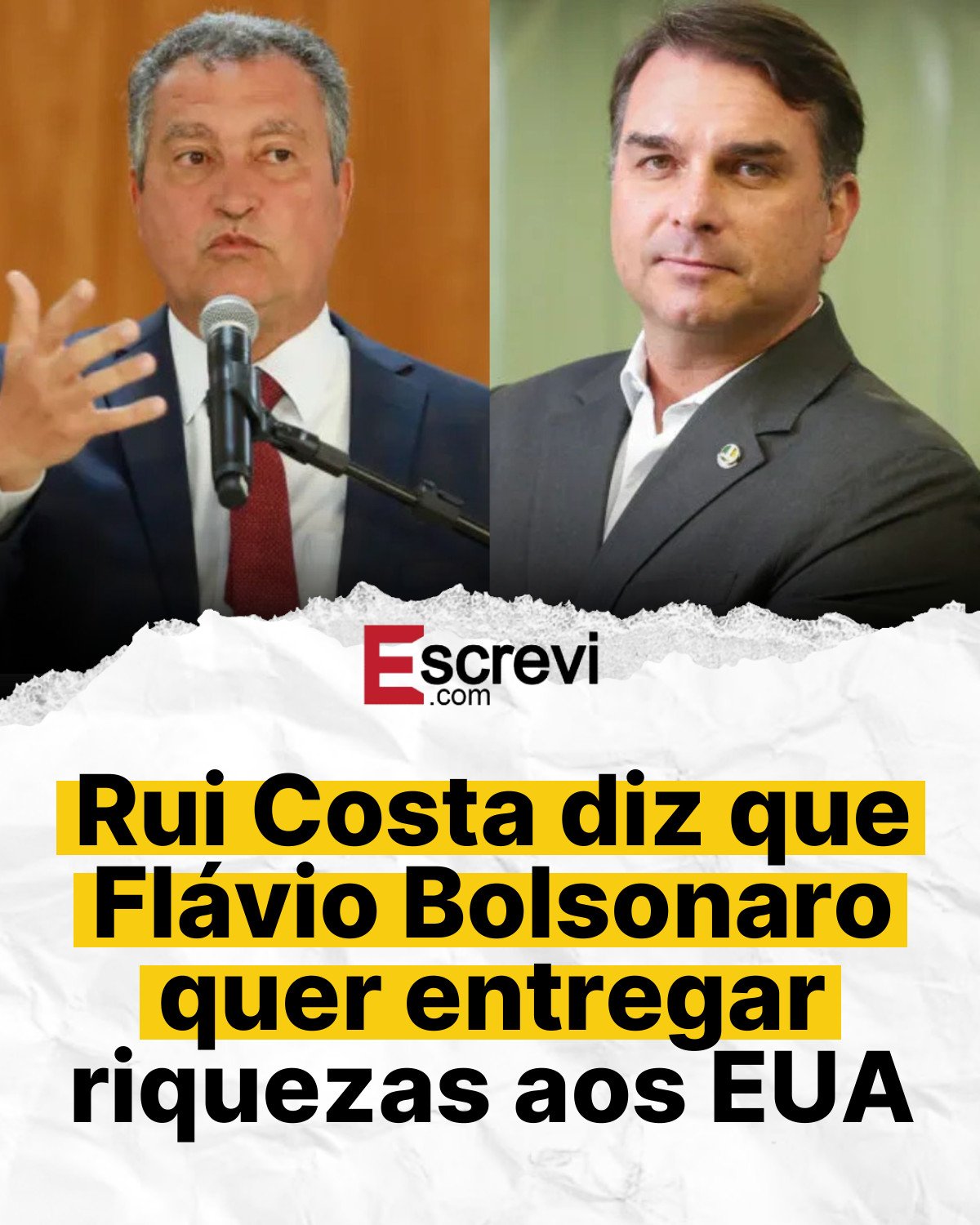 Rui Costa diz que Flávio Bolsonaro quer entregar riquezas aos EUA card branco