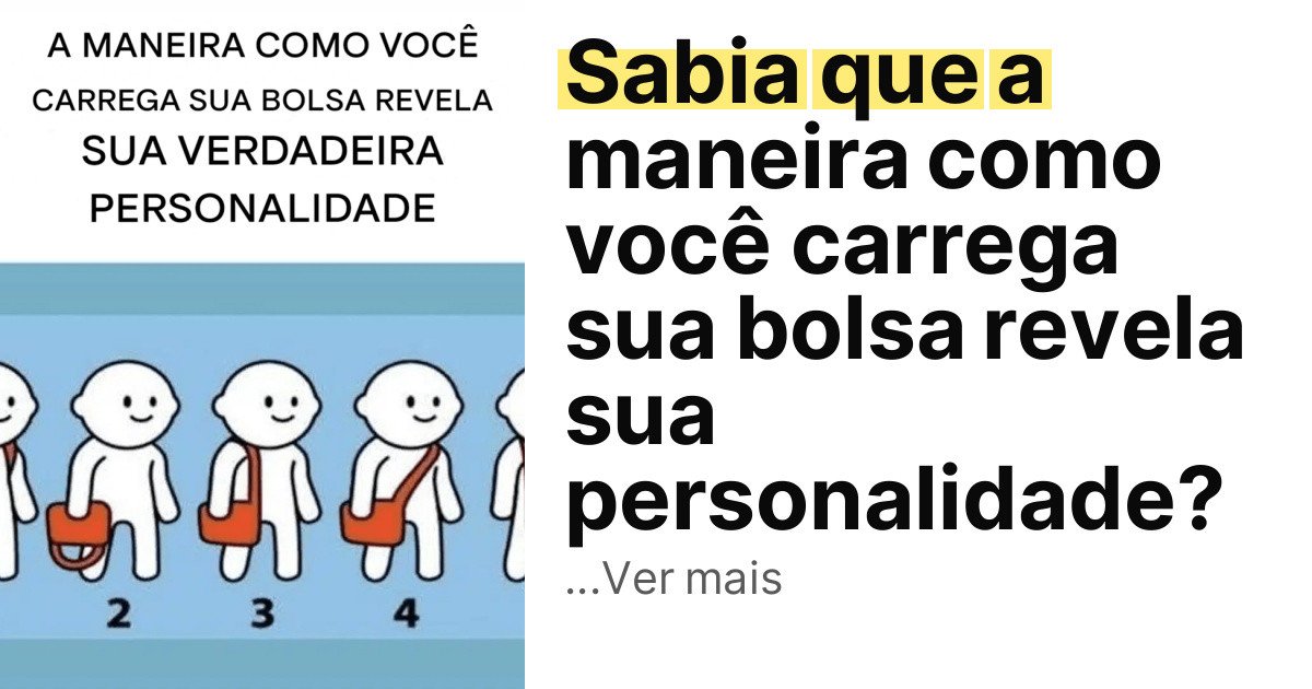Sabia que a maneira como você carrega sua bolsa revela sua personalidade? imagem principal