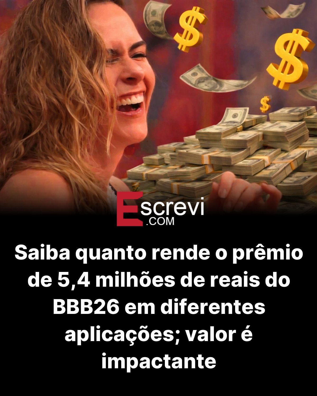 Saiba quanto rende o prêmio de 5,4 milhões de reais do BBB26 em diferentes aplicações; valor é impactante card preto