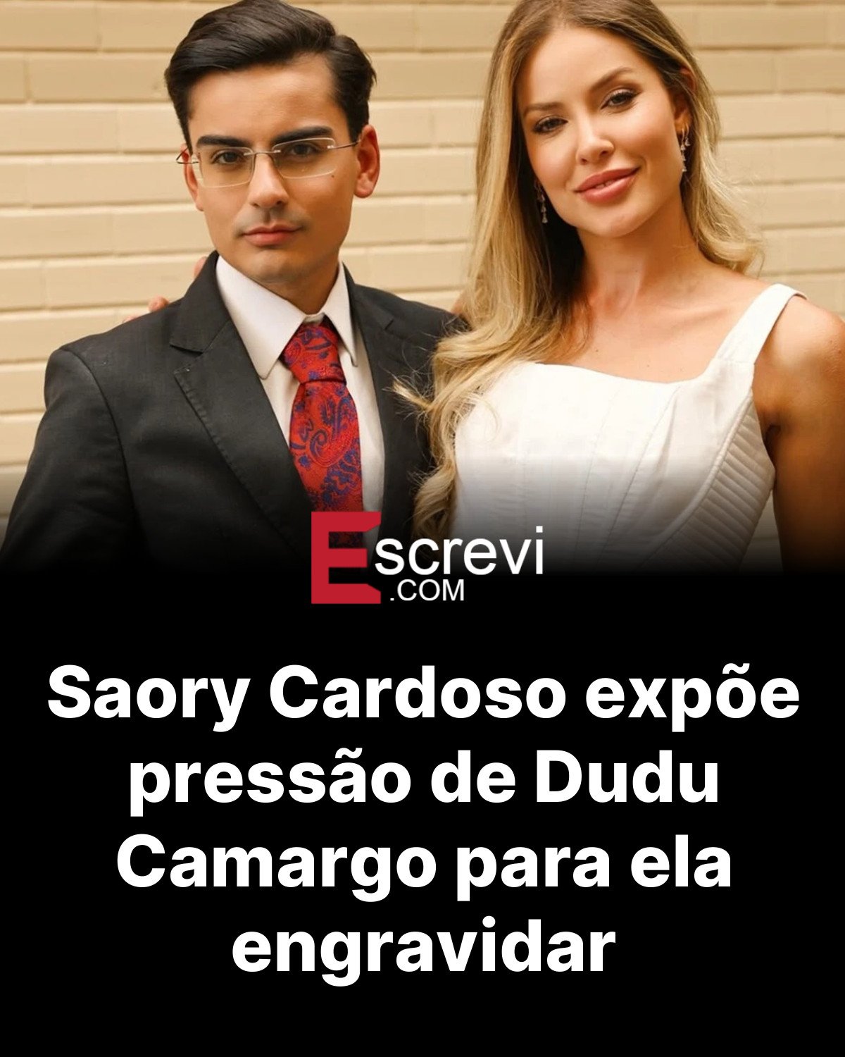 Saory Cardoso expõe pressão de Dudu Camargo para ela engravidar card preto