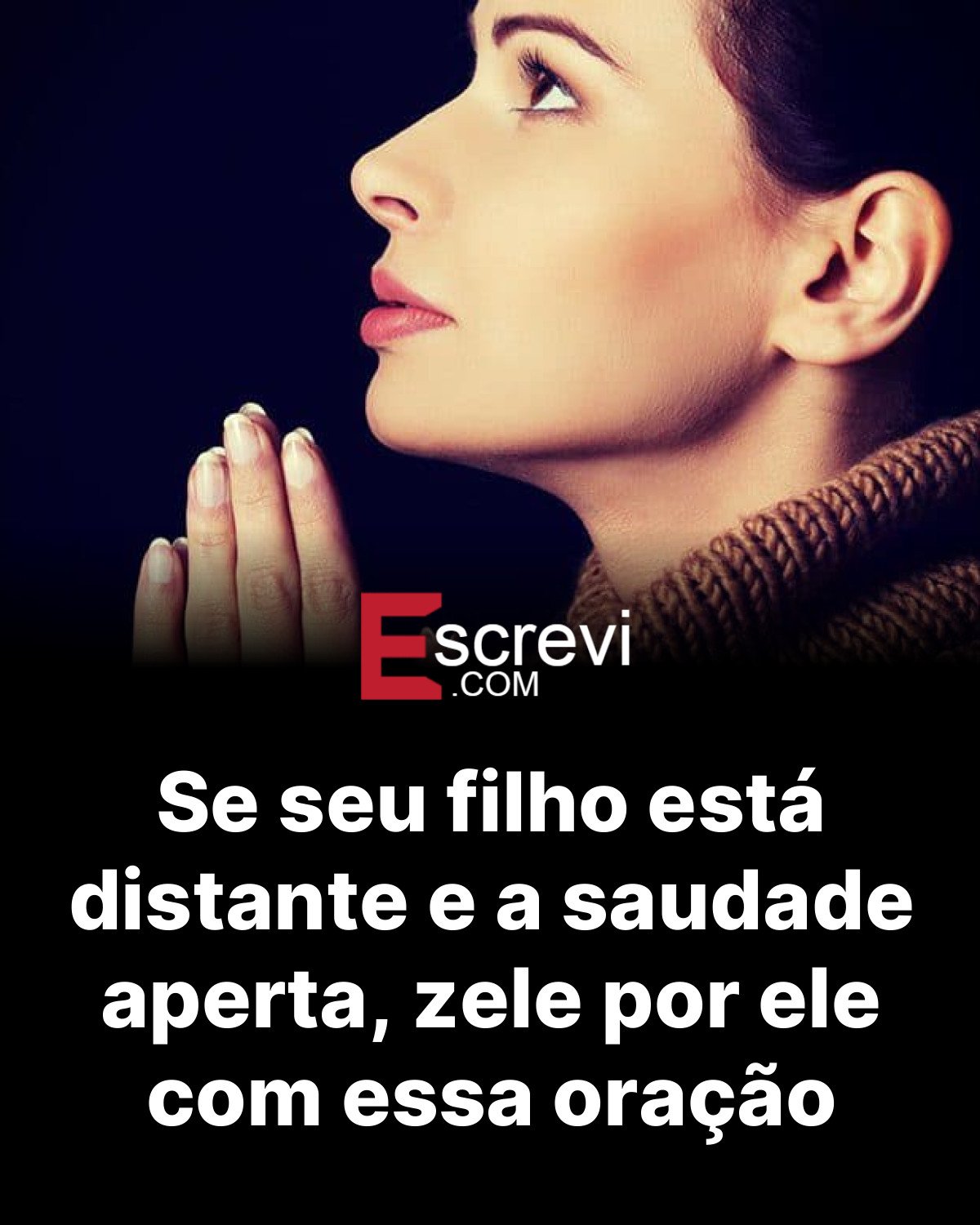 Se seu filho está distante e a saudade aperta, zele por ele com essa oração card preto