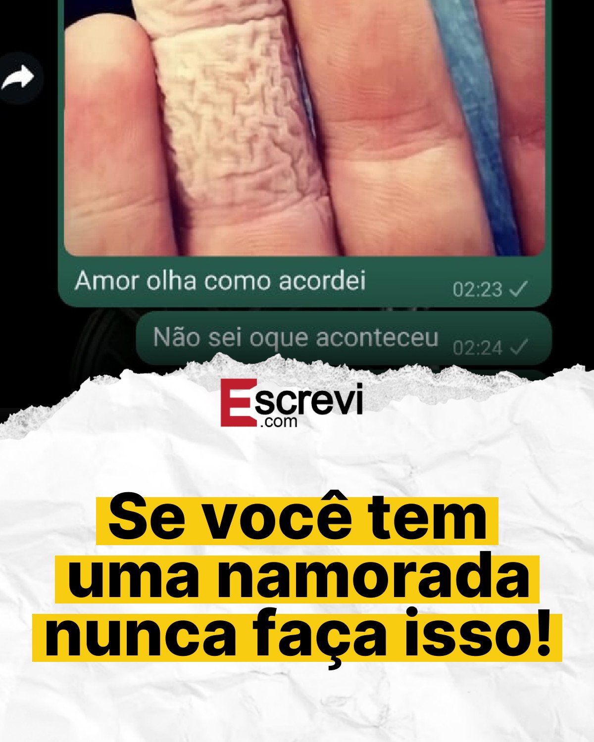 Se você tem uma namorada nunca faça isso! card branco