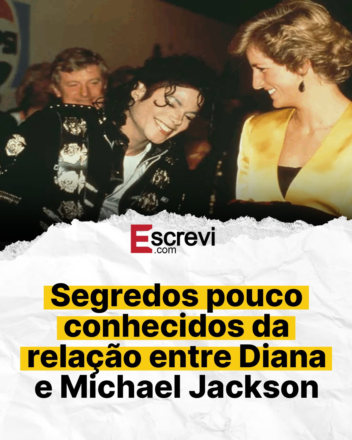 Segredos pouco conhecidos da relação entre Diana e Michael Jackson card branco