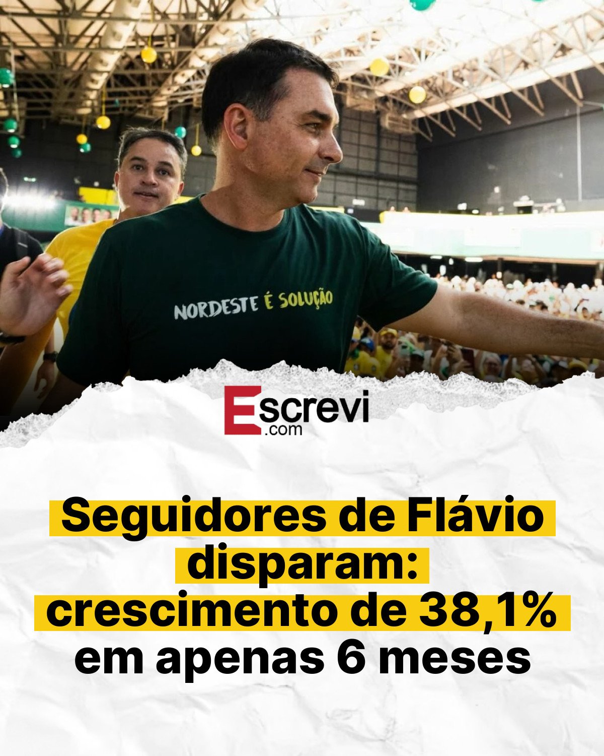 Seguidores de Flávio disparam: crescimento de 38,1% em apenas 6 meses card branco