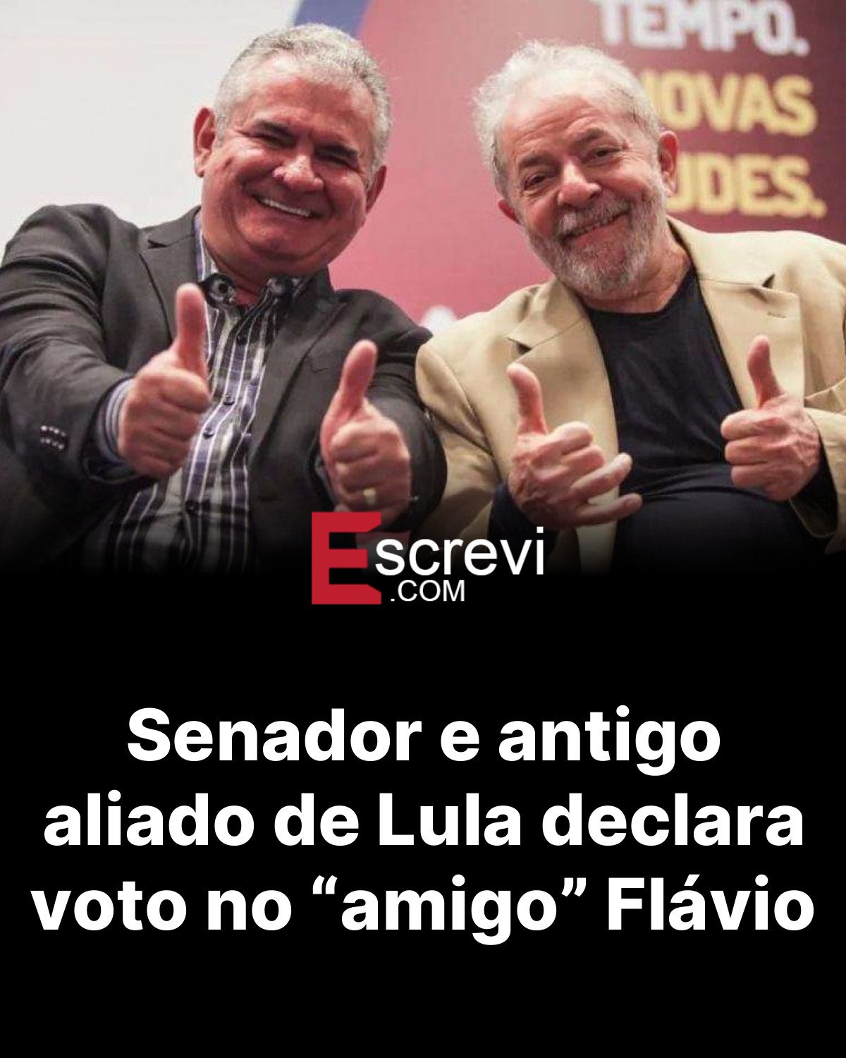 Senador e antigo aliado de Lula declara voto no “amigo” Flávio card preto