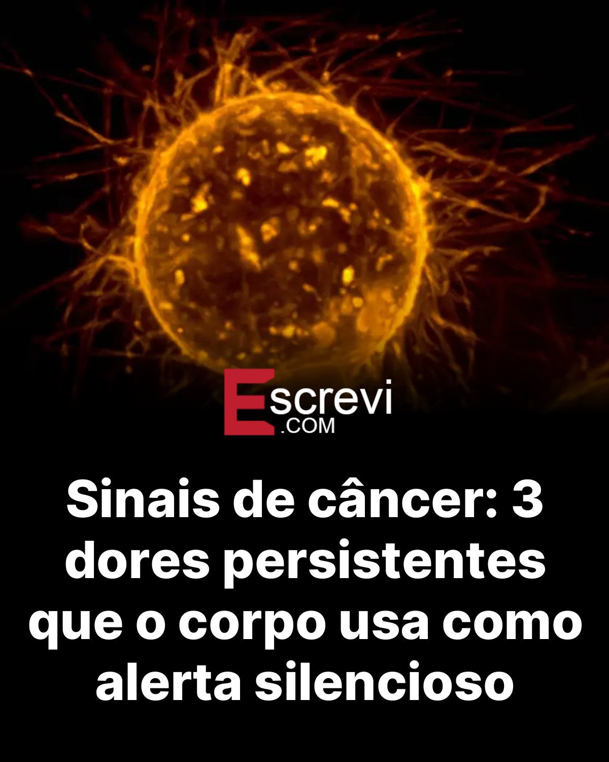 Sinais de câncer: 3 dores persistentes que o corpo usa como alerta silencioso card preto