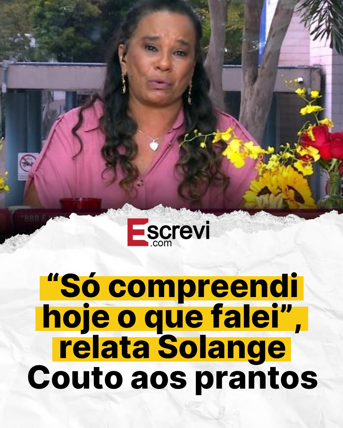 “Só compreendi hoje o que falei”, relata Solange Couto aos prantos card branco