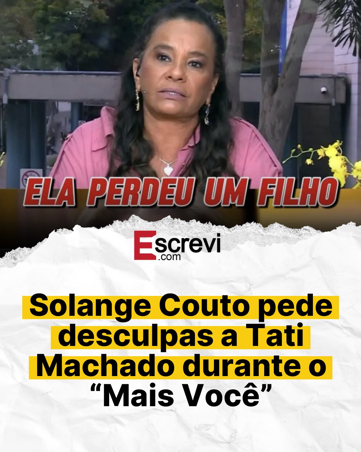 Solange Couto pede desculpas a Tati Machado durante o “Mais Você” card branco