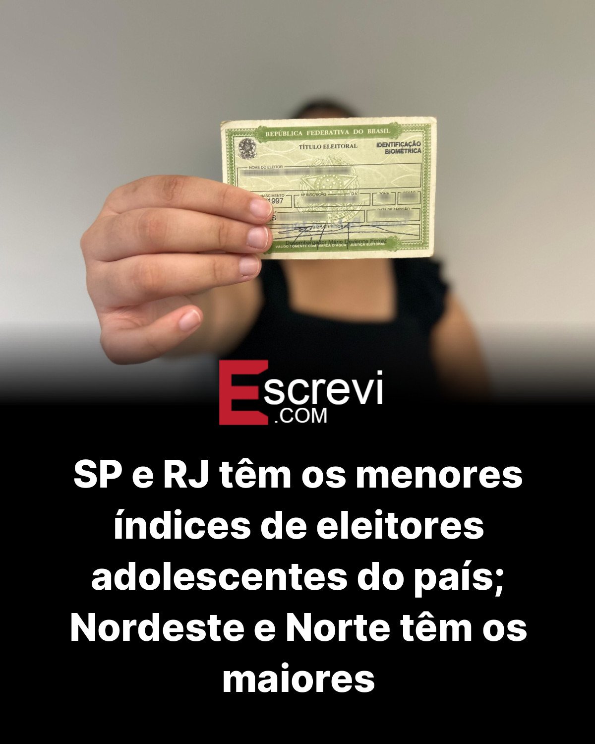 SP e RJ têm os menores índices de eleitores adolescentes do país; Nordeste e Norte têm os maiores card preto