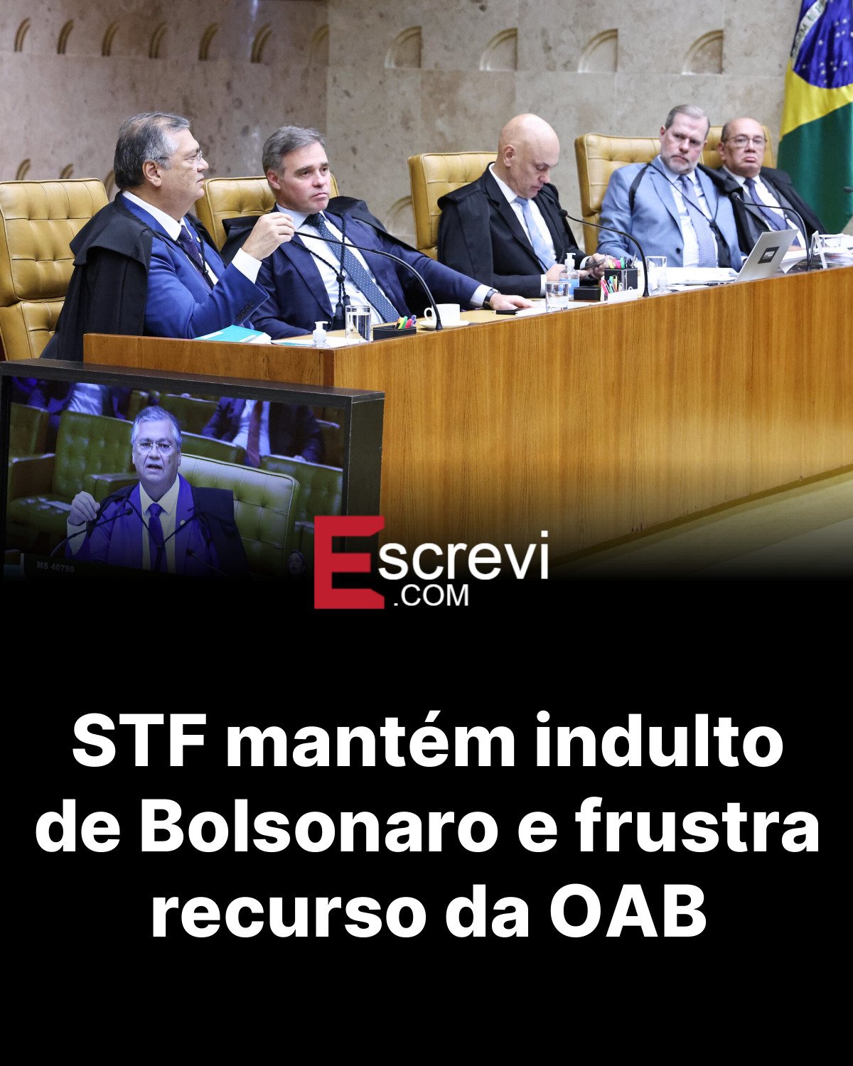 STF mantém indulto de Bolsonaro e frustra recurso da OAB card preto