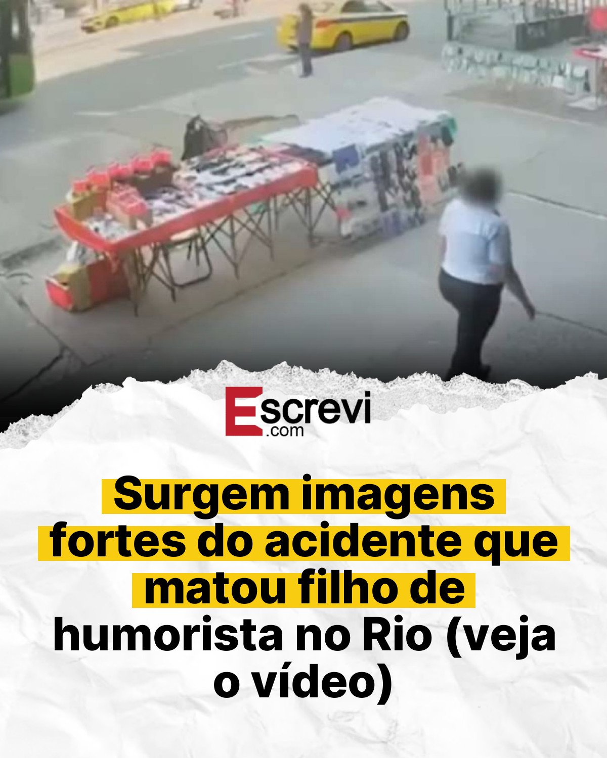 Surgem imagens fortes do acidente que matou filho de humorista no Rio (veja o vídeo) card branco