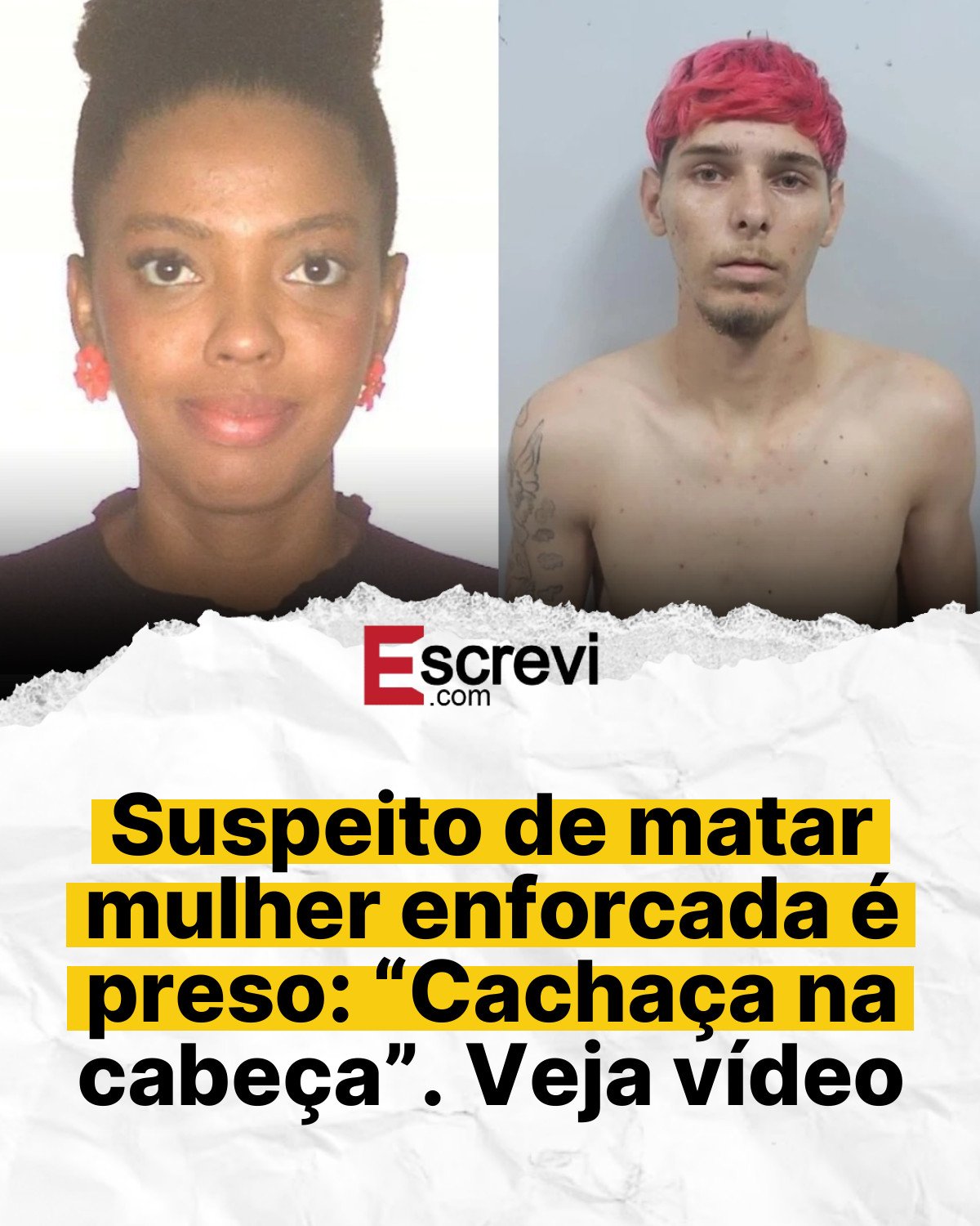 Suspeito de matar mulher enforcada é preso: “Cachaça na cabeça”. Veja vídeo card branco