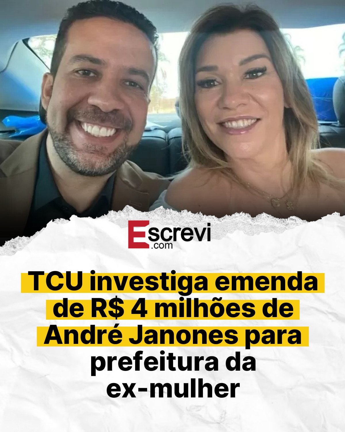 TCU investiga emenda de R$ 4 milhões de André Janones para prefeitura da ex-mulher card branco